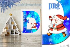 Christmas Letter D alphabet sublimation png Product Image 1