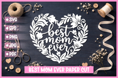 Best Mom Paper Cut Heart SVG I Cricut I Silhouette Product Image 1
