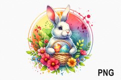 Easter Day Bunny Sublimation - Easter Day Clipart PNG Design Product Image 1