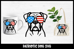 Patriotic Boxer Dog with American Flag Sunglasses SVG Product Image 1