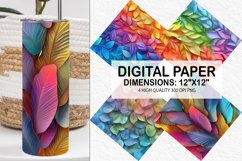 Rainbow 3D leaves Seamless Digital Paper Product Image 1