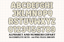 Black and Gold Alphabet png clipart, gold letters doodle Product Image 5