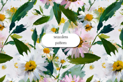 Painterly Daisy Garden Seamless Floral Pattern Product Image 1