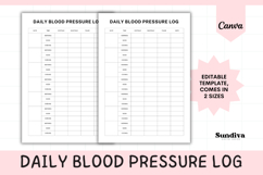 Editable Daily Blood Pressure Log Canva Template 1 Product Image 1