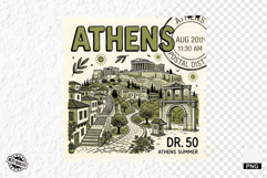 Summer Travel Postage Stamps PNG Clipart Product Image 1