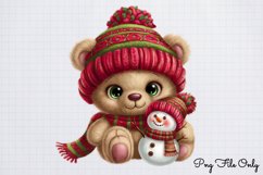 Christmas Teddy Bear Sublimation Clipart Bundle PNG Product Image 16