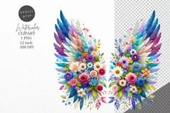 Angel wings clipart, Watercolor clipart, Fantasy clipart Product Image 1