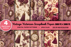 Victorian Scrapbook Paper JPG Product Image 1