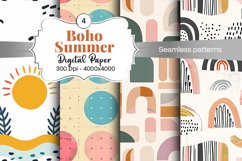 Summer Boho digital paper Seamless backgrounds Product Image 1