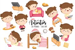 Girl Activity Clipart - Cute Kid Clip Art Product Image 1