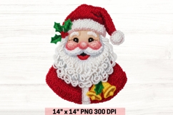 Faux Yarn Santa Claus Sublimation Png, Yarn Christmas Png. Product Image 1
