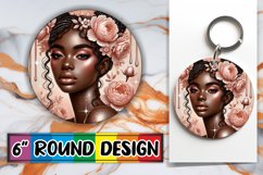 Sweet Circle Coasters Design, Afro Girl Product Image 1