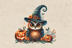 Watercolor Halloween Owls. PNG sublimation Product Image 3