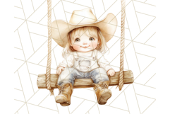 Cowboy Clipart PNG, Kid Western Country Graphic Product Image 3