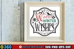 Warm winter wishes SVG, Farmhouse Christmas Sign Product Image 4