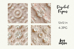 Coquette Lace Valentine Digital Paper Kit Rococo Patterns Product Image 2