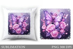 Butterfly Pillow Design. Bitterfly Sublimation Product Image 1
