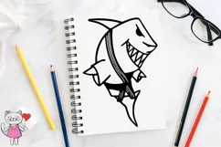 Shark Karate svg for T-Shirt, cut file cricut, hand drawn Product Image 3