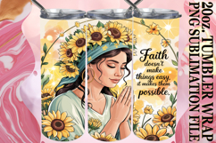 Joyful Moments 20oz tumbler wrap, Praying Woman Product Image 1