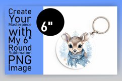 Winter Animal Magic Round Ornament Sublimation PNG Product Image 1