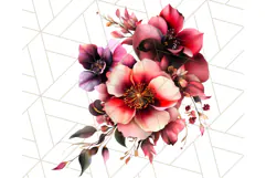 Gothic Floral PNG, Dark Aesthetic Flowers Clipart Print Product Image 3