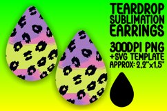 Bold Leopard Print Teardrop Earring Wrap Gradient PNG Product Image 1