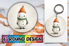 Winter's Snowman Charm Round Ornament Sublimation Product Image 1