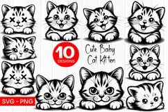 Cute Baby Kitten Clipart SVG PNG Product Image 1