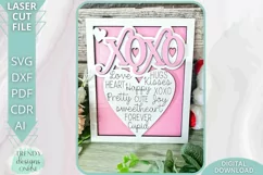 Valentine's XOXO Love Scored Glowforge Laser cut svg Product Image 2