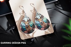 Stained Glass Deer flowers Earring Design Product Image 1