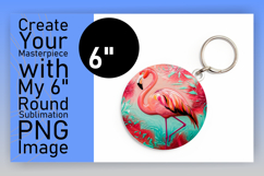 Stylish Circle Design Keychain Template , Flamingo Product Image 1