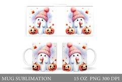 Cute Ghost Mug Design. Halloween Mug Sublimation Product Image 1