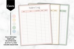 Editable Sales Log Canva Template 2 - 5 Colors Product Image 1