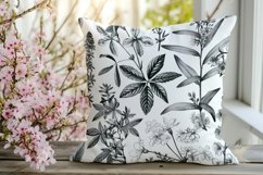 Botanical Stipple Illustrations Seamless Pattern Product Image 3
