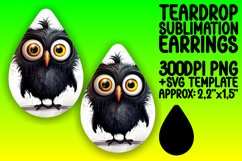 Sublimation Owl Teardrop Dangles Product Image 1