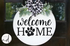 Welcome Home svg | Dog Sign svg | Paw Print svg Product Image 1