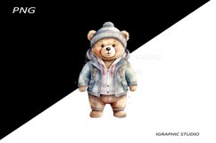 Grumpy Teddy Bear Clipart, Teddy Bear Clipat Product Image 1