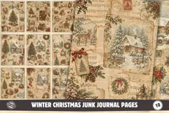 Winter Christmas Junk Journal Pages Product Image 1