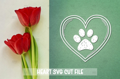 8 Paws Hearts SVG Cut File, Heart Vinyl Decal SVG Product Image 3