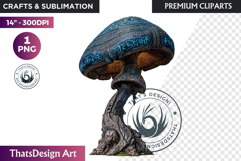 Glowing Fantasy Mushrooms PNG, Magic Mushroom Clipart Product Image 1