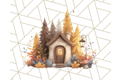Autumn Treehouse &amp; Woodland Cabin PNG Clipart Product Image 3
