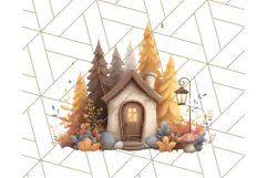 Autumn Treehouse & Woodland Cabin PNG Clipart Product Image 3