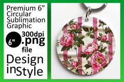 Floral Fusion Circle &amp; Keychain: Sublimation Design Product Image 1