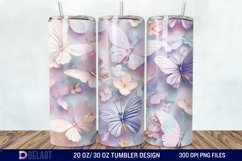 3d Pastel Butterflies &amp; Flowers Tumbler Wrap Product Image 1