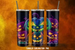 Neon Halloween Tumbler Wrap Sublimation Desings Product Image 3
