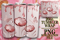 Dreamy escapes 20oz tumbler wrap, 3D Flowers Product Image 1
