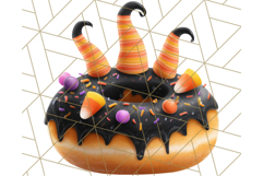 Realistic Halloween Donut Clipart PNG, Spooky Cute Sweets Product Image 3