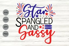 Star Spangled And Sassy Svg, 4th Of July Svg, Patriotic Svg. Product Image 1