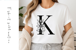 Alphabet, Letters, Monogram, Black flowers Product Image 1