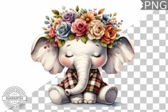 Floral Crown Elephant Sublimation - Clipart Bundle Product Image 12